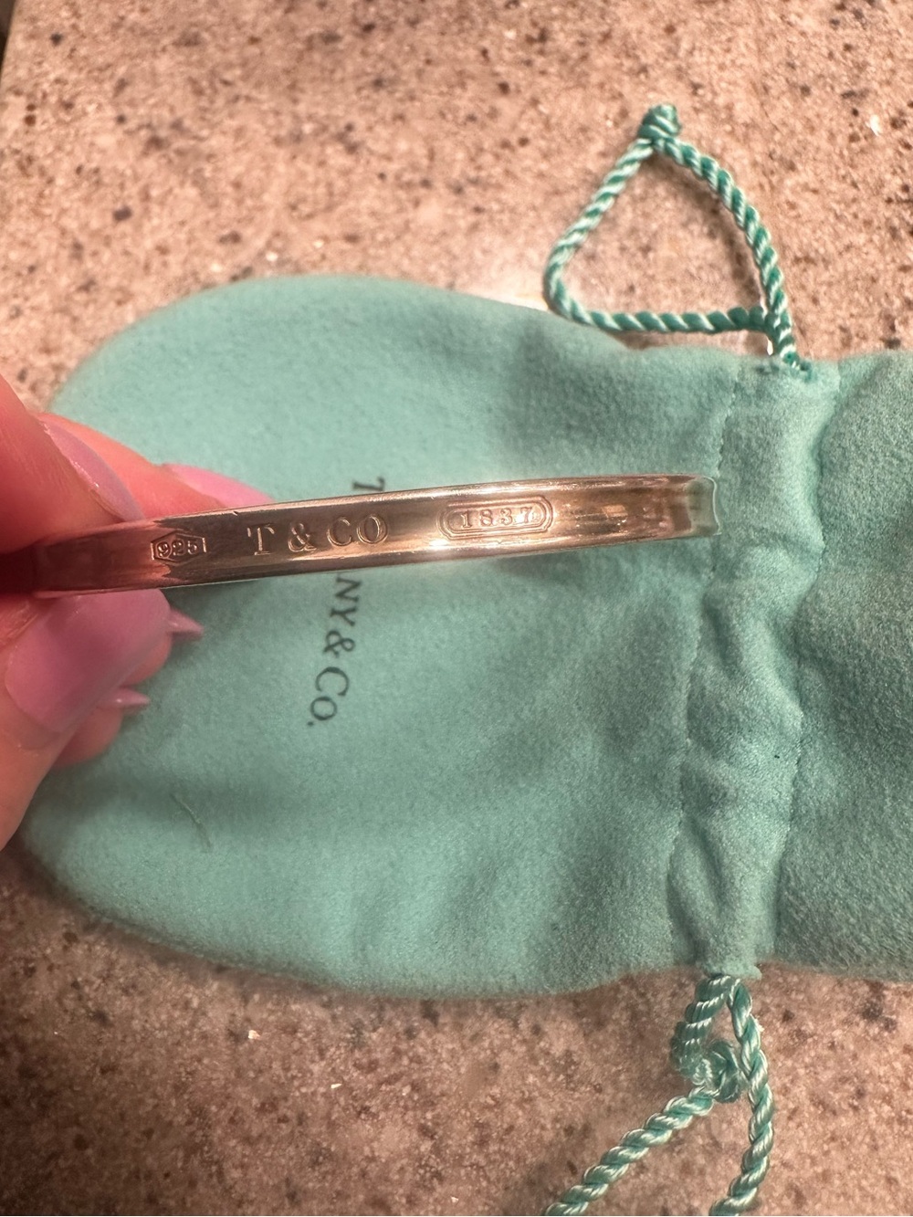 Tiffany & Co. Sterling Silver Cuff with Tiffany Blue Pouch
